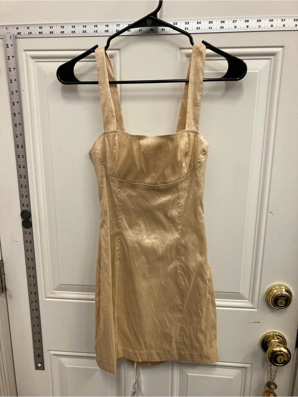 Lucy in the Sky, Beige, Tie-Detail. Backless, Party, Dance, Wedding, Mini Dress